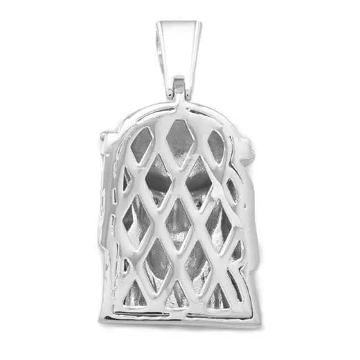 18K White Gold Plated Jesus Piece 6 With Box Chain