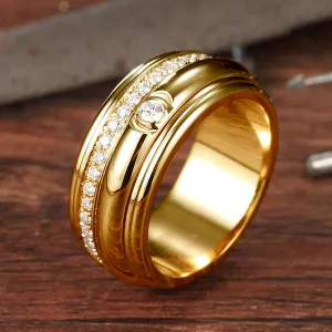 2 Layers Spinning Diamond Eternity Wedding Ring