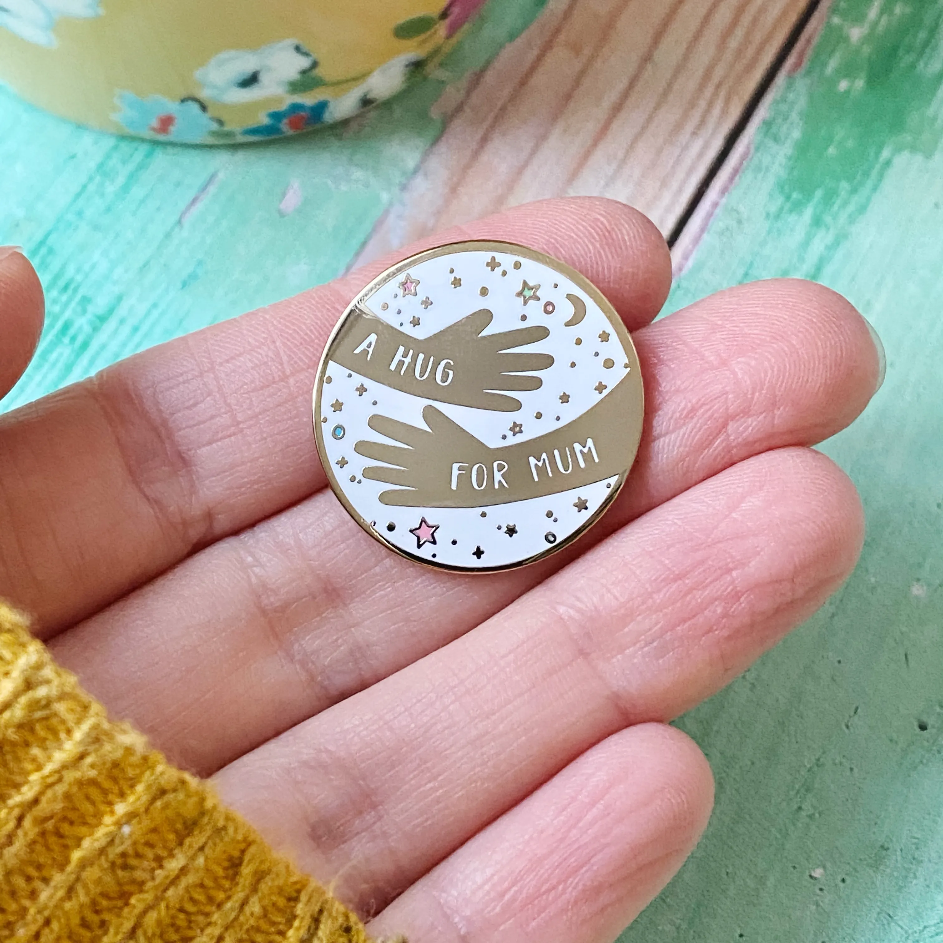 A Hug For Mum Enamel Pin Badge