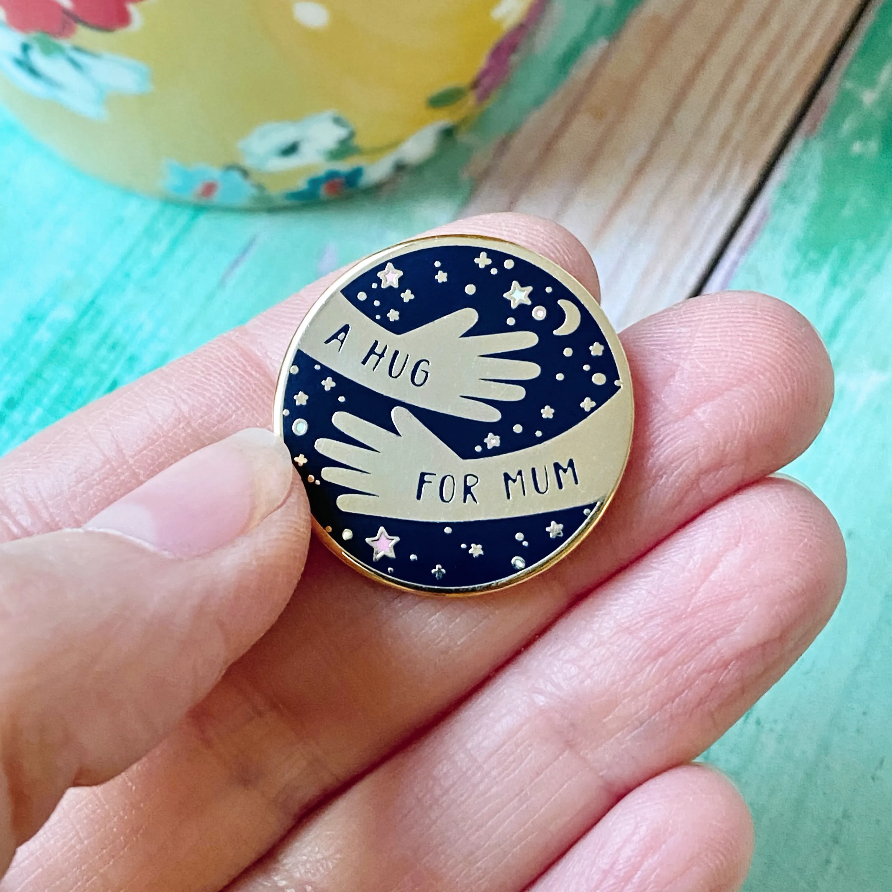 A Hug For Mum Enamel Pin Badge
