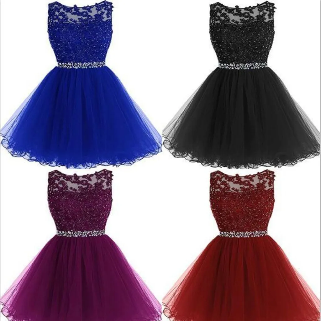 A-Line Sleeveless Beads Tulle Short Colorful Free Custom Junior Homecoming Dresses, BD00231