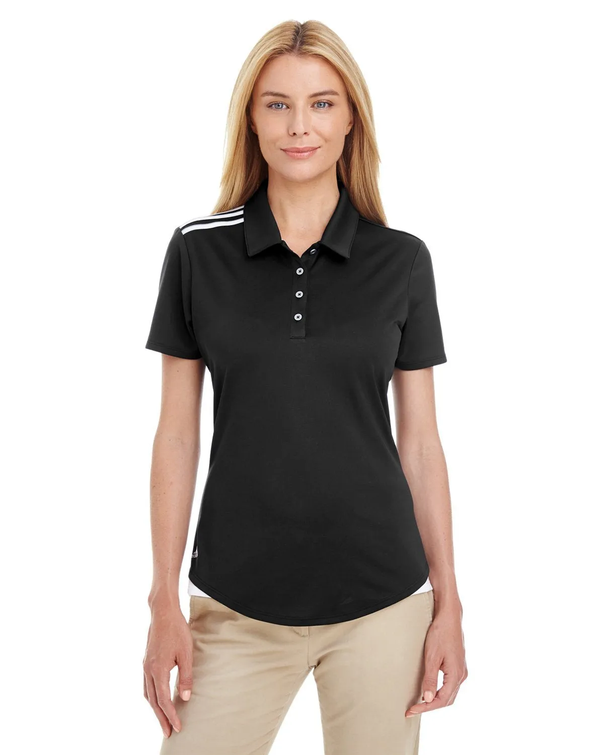 adidas Golf Ladies' 3-Stripes Shoulder Polo A235 BLACK