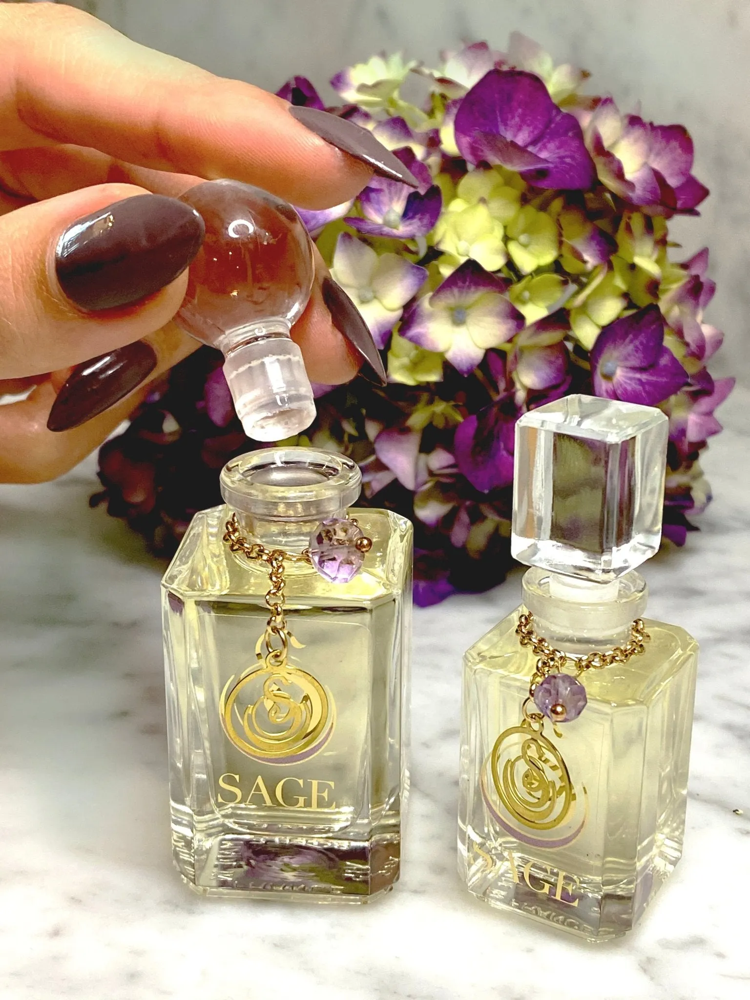 Amethyst Vanity Bottle by Sage, Pure Perfume Oil Concentrate