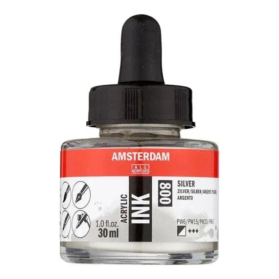 Amsterdam Acrylic Inks 30ml - Silver