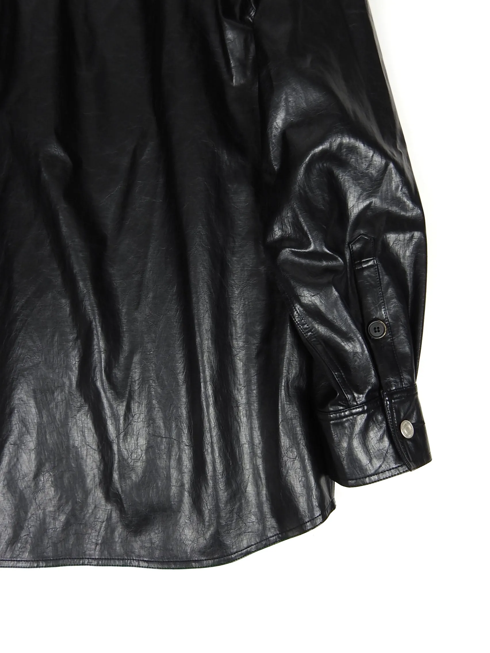 Andersson Bell Oversized Faux Leather Overshirt Size Medium