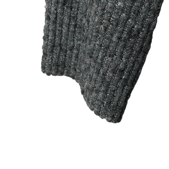 Anthropologie Gray Rib Knit Button Front Cardigan Sweater Shirt Womens Size XL