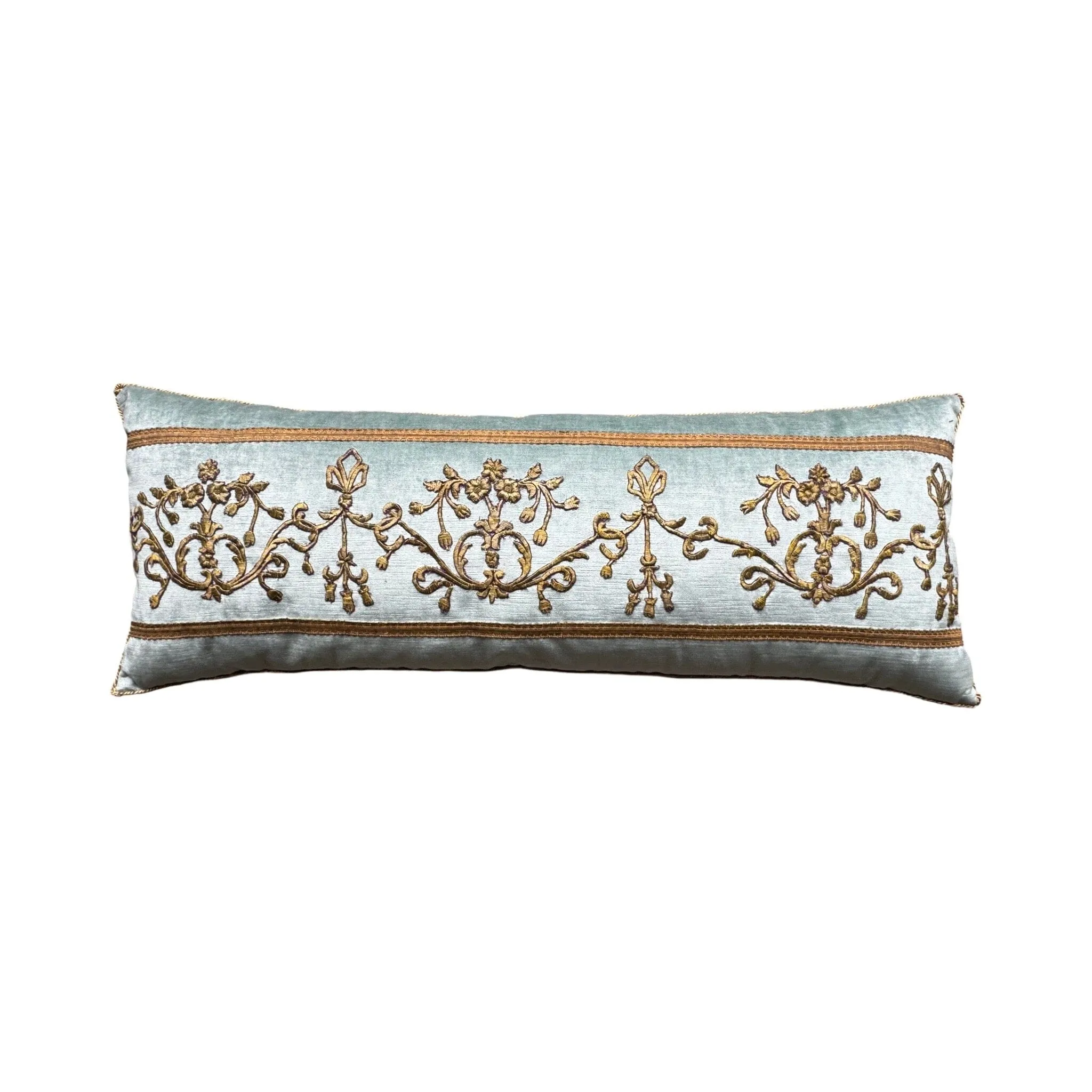 Antique Ottoman Empire Raised Gold Metallic Embroidery (#E062724 | 14 1/2 x 37")