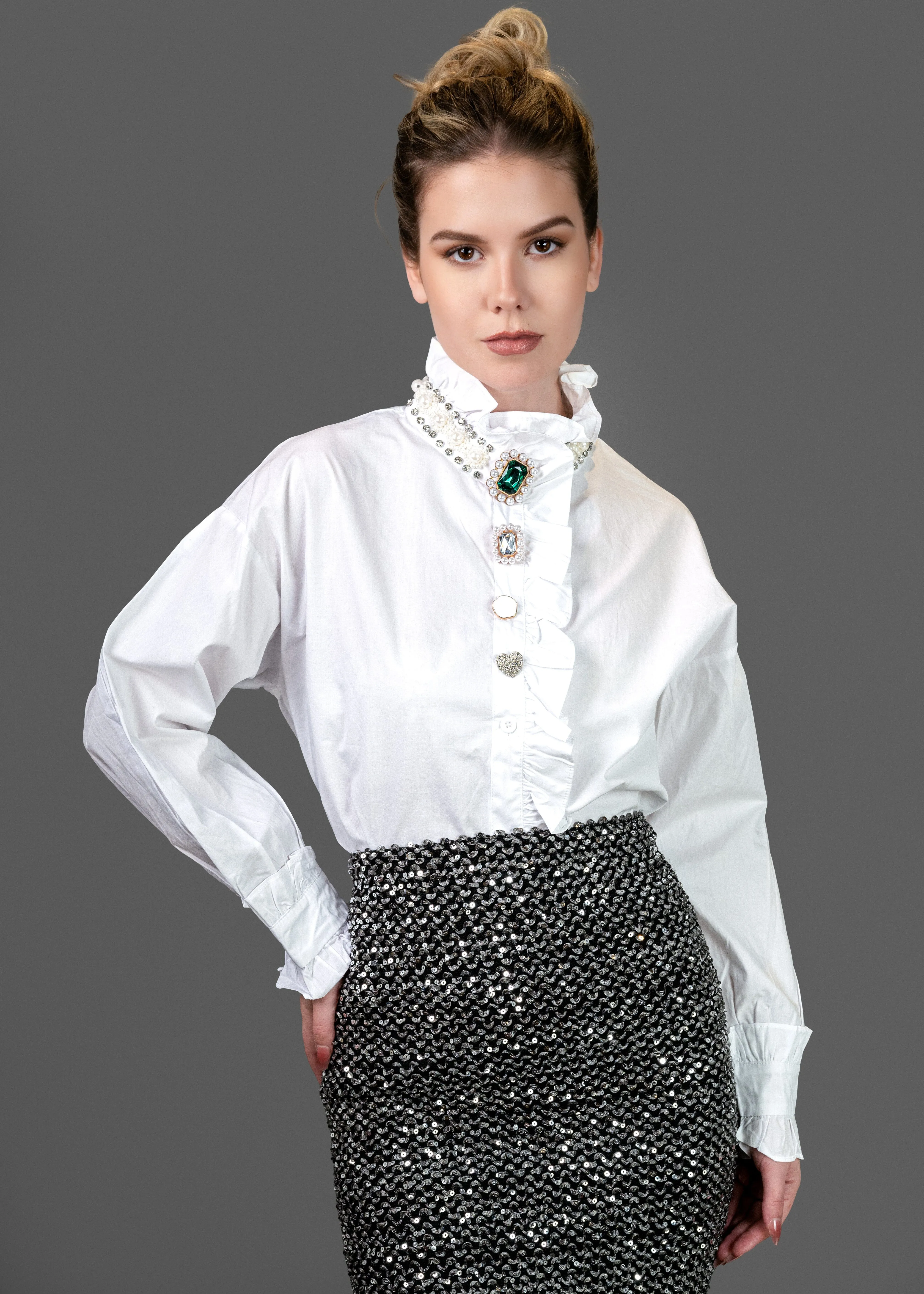 Avant Garde Embellished Dress Shirt