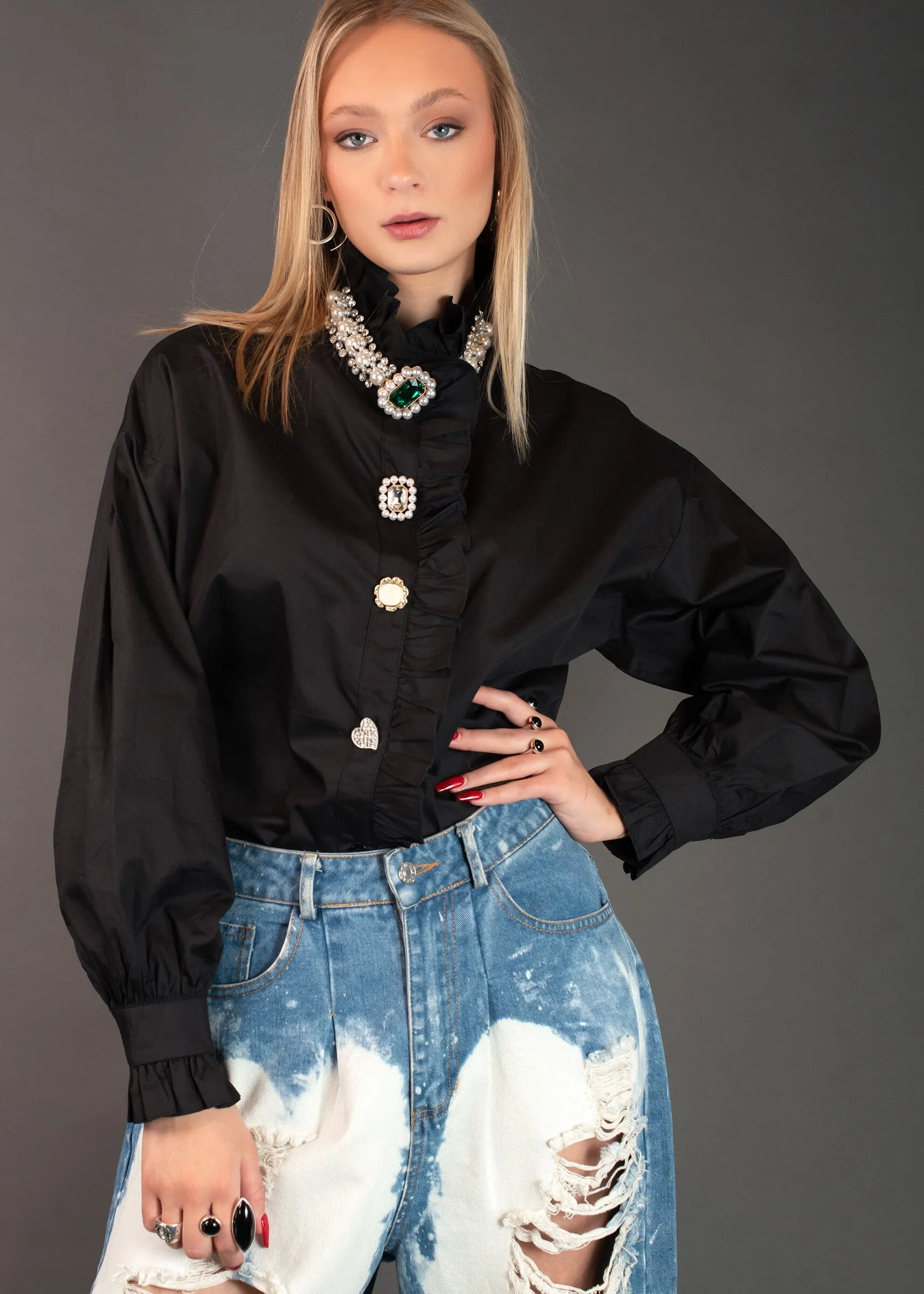 Avant Garde Embellished Dress Shirt
