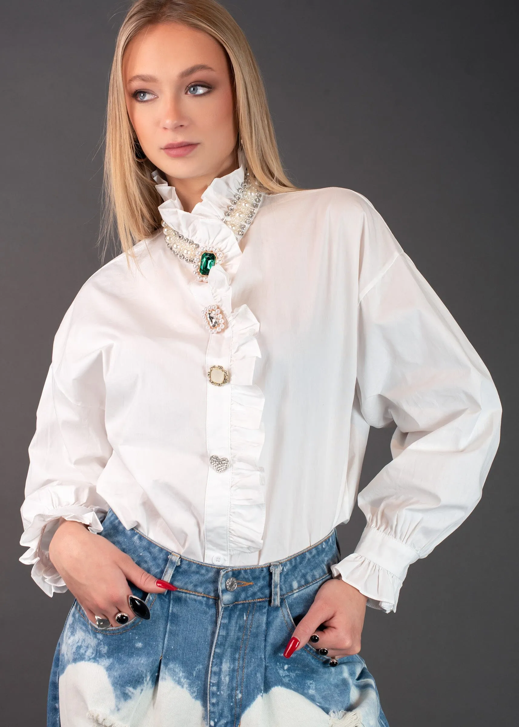 Avant Garde Embellished Dress Shirt