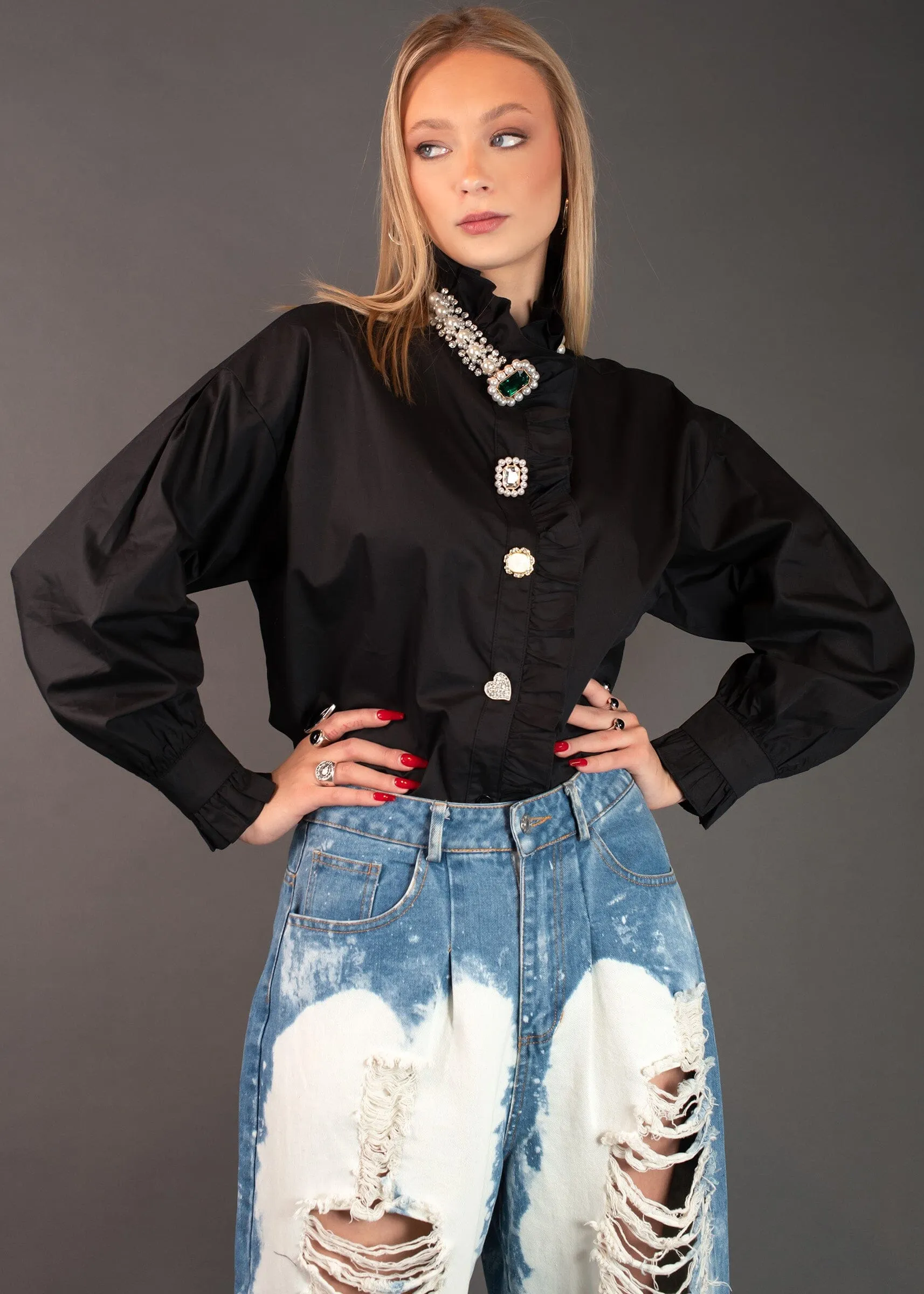 Avant Garde Embellished Dress Shirt