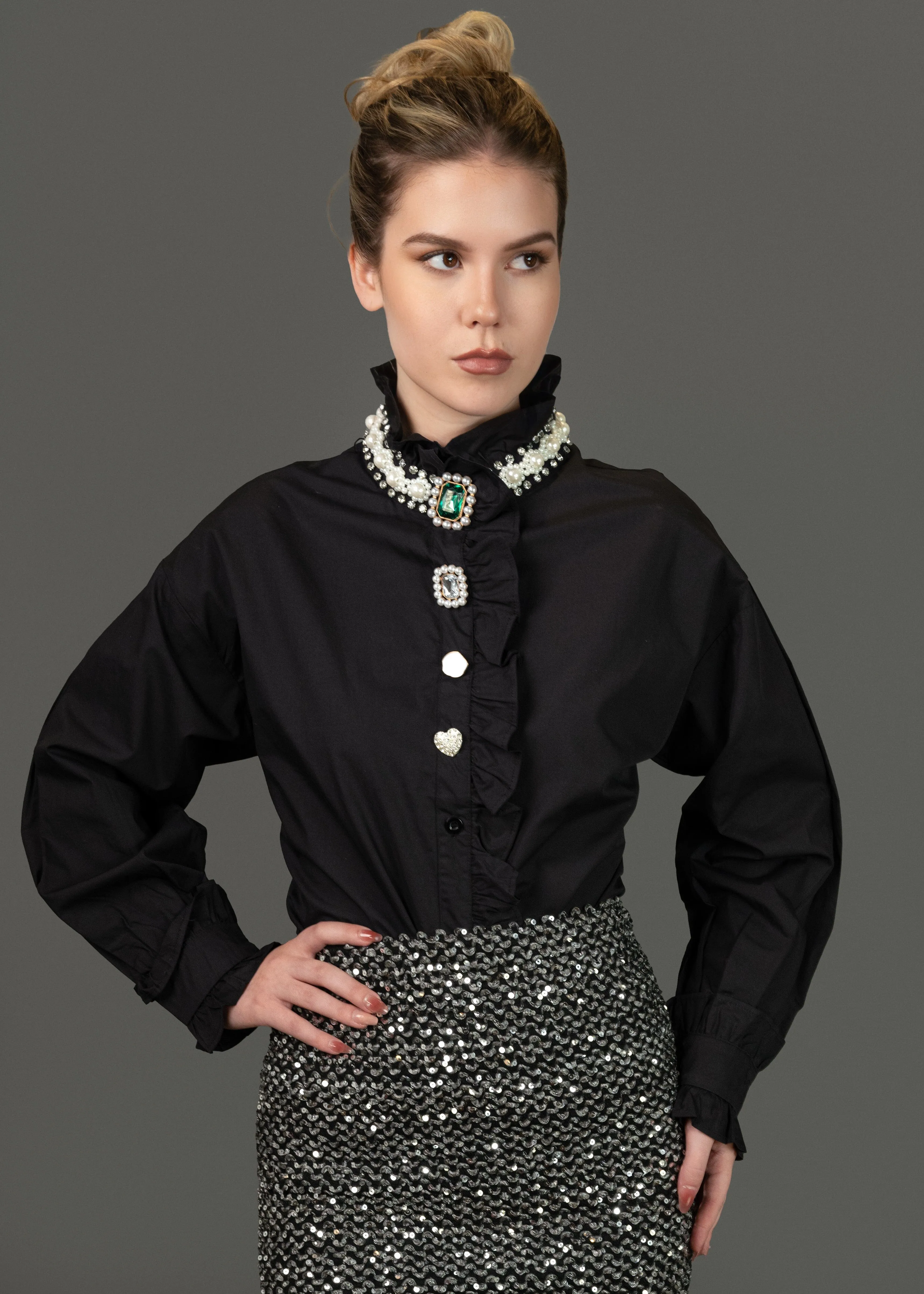 Avant Garde Embellished Dress Shirt