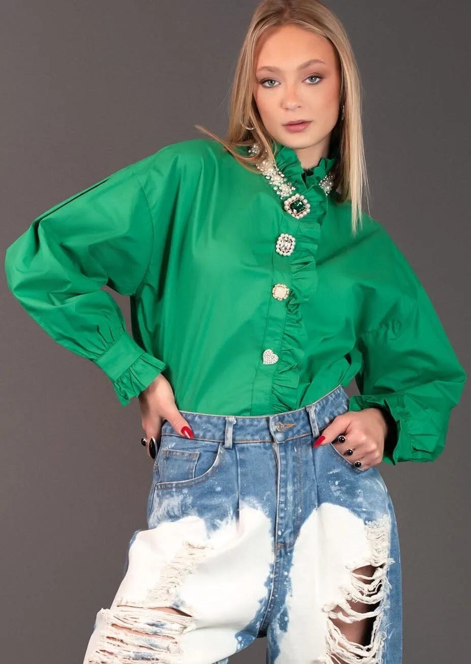Avant Garde Embellished Dress Shirt