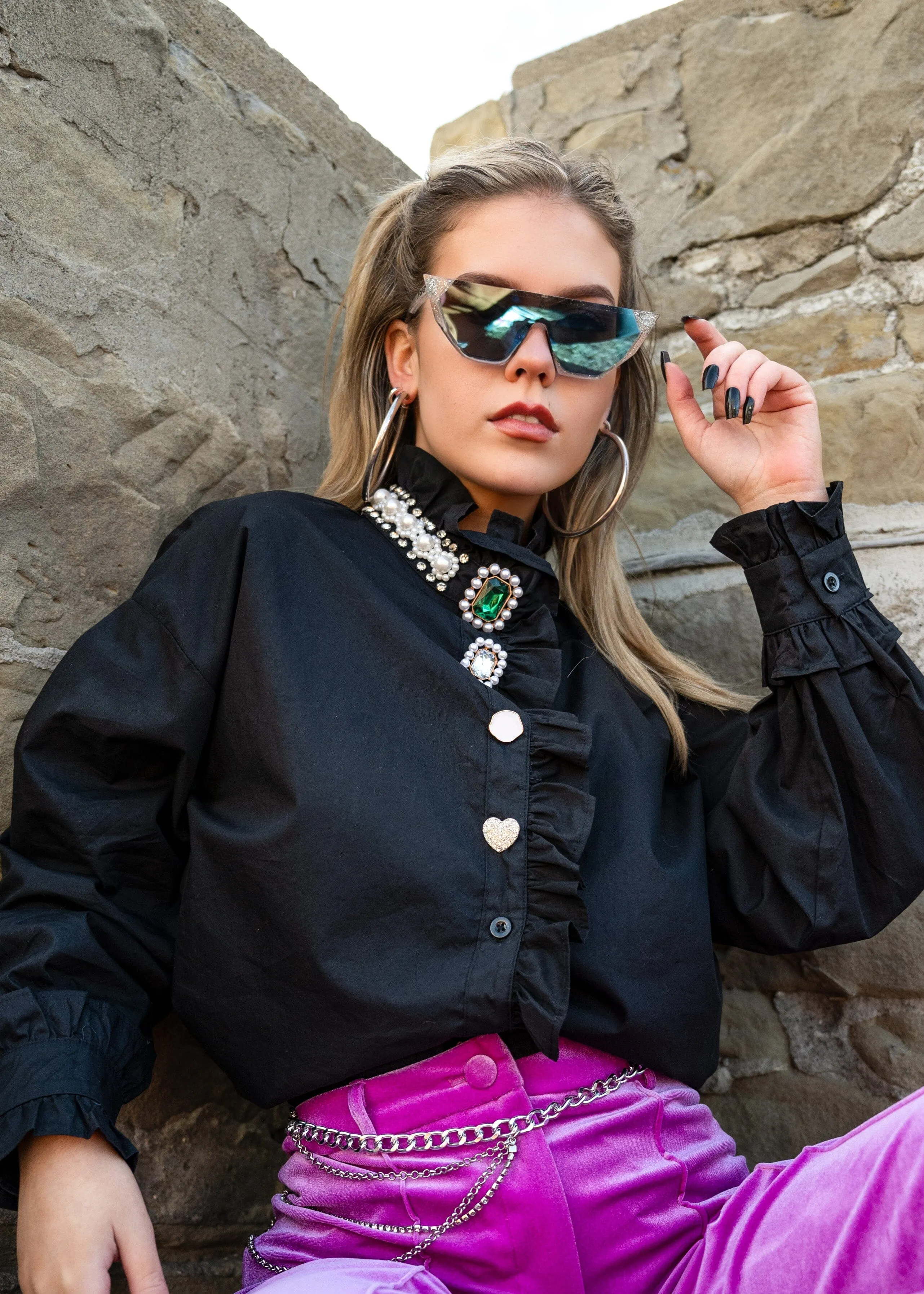 Avant Garde Embellished Dress Shirt