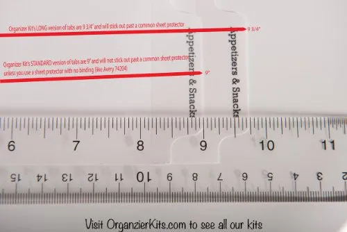 Baker's Recipe Organizer Kit: LONG Index Tabs - Architectural Version