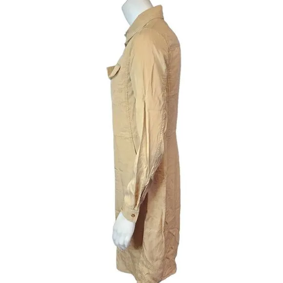 Banana Republic Tan Long Sleeve Button Down Dress (2)