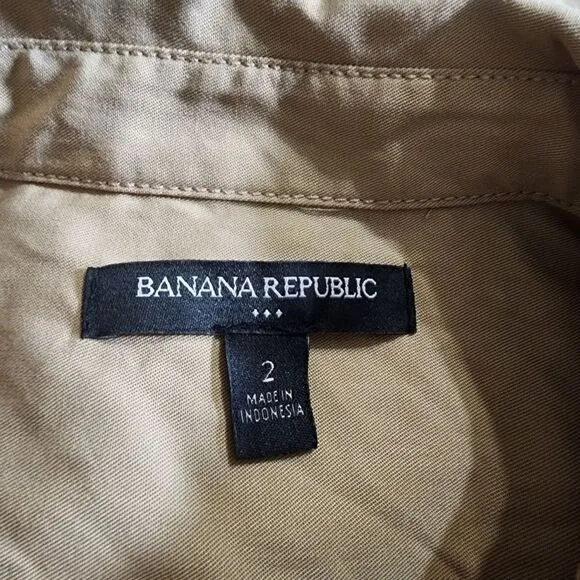 Banana Republic Tan Long Sleeve Button Down Dress (2)