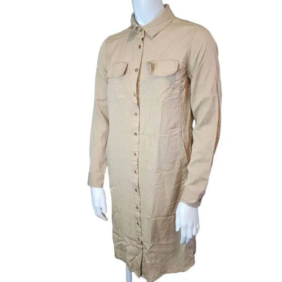 Banana Republic Tan Long Sleeve Button Down Dress (2)