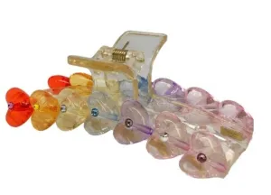 Bari Lynn Swarovski Crystal Embellished Heart Claw Clip - Rainbow