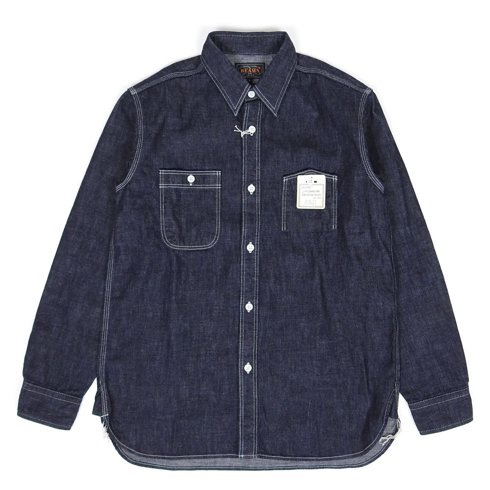 Beams Plus Indigo Work Shirt Size Small