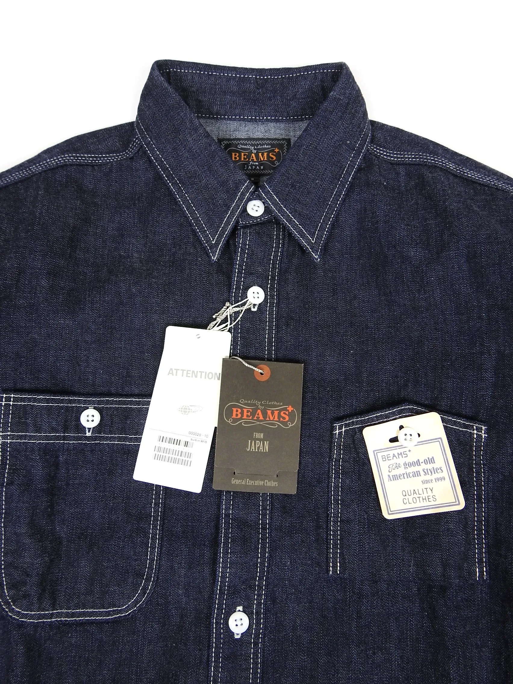 Beams Plus Indigo Work Shirt Size Small