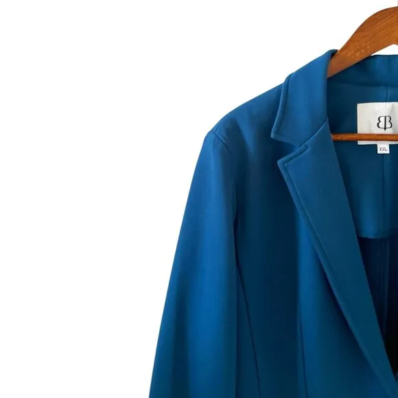 Betabrand Button Front Blazer In Ocean Size XXL