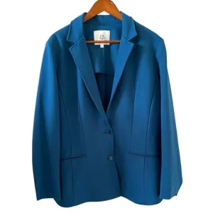 Betabrand Button Front Blazer In Ocean Size XXL