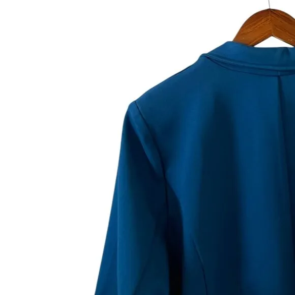 Betabrand Button Front Blazer In Ocean Size XXL