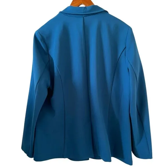 Betabrand Button Front Blazer In Ocean Size XXL