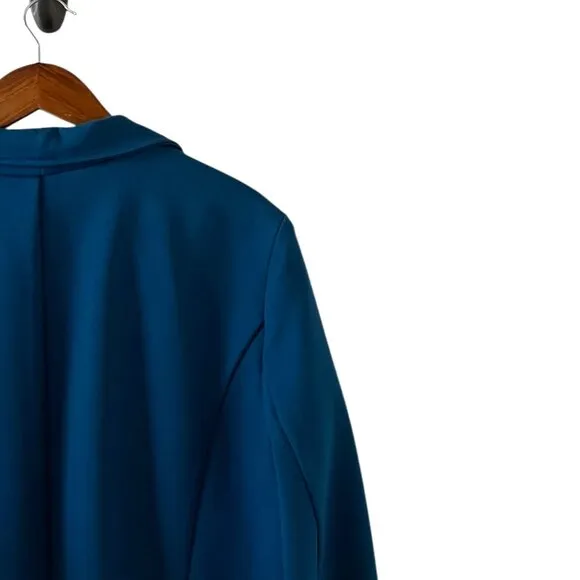 Betabrand Button Front Blazer In Ocean Size XXL