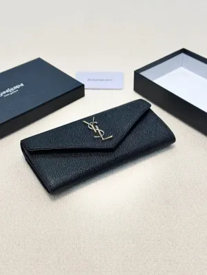 Black Embellished Leather Wallet