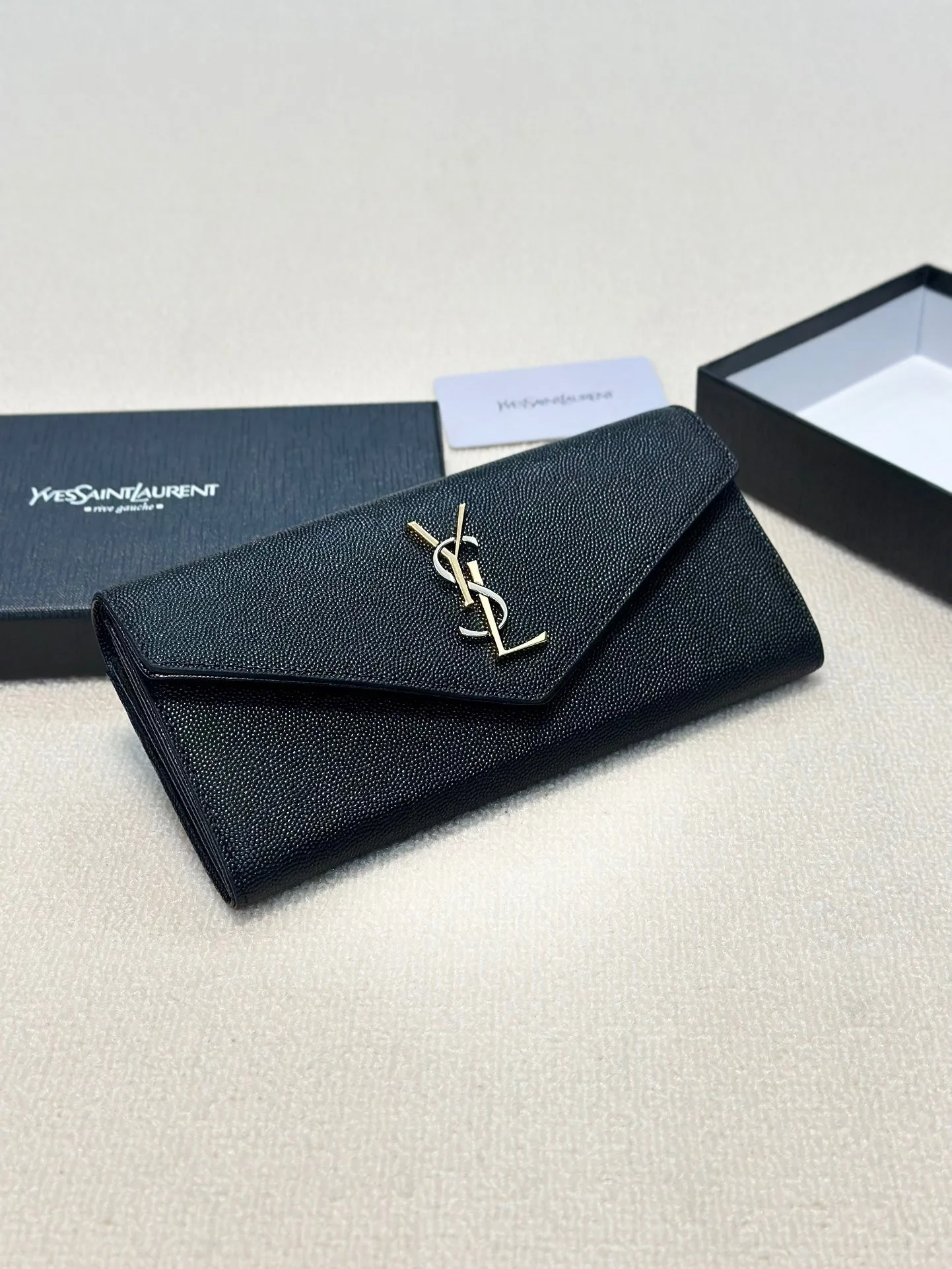 Black Embellished Leather Wallet