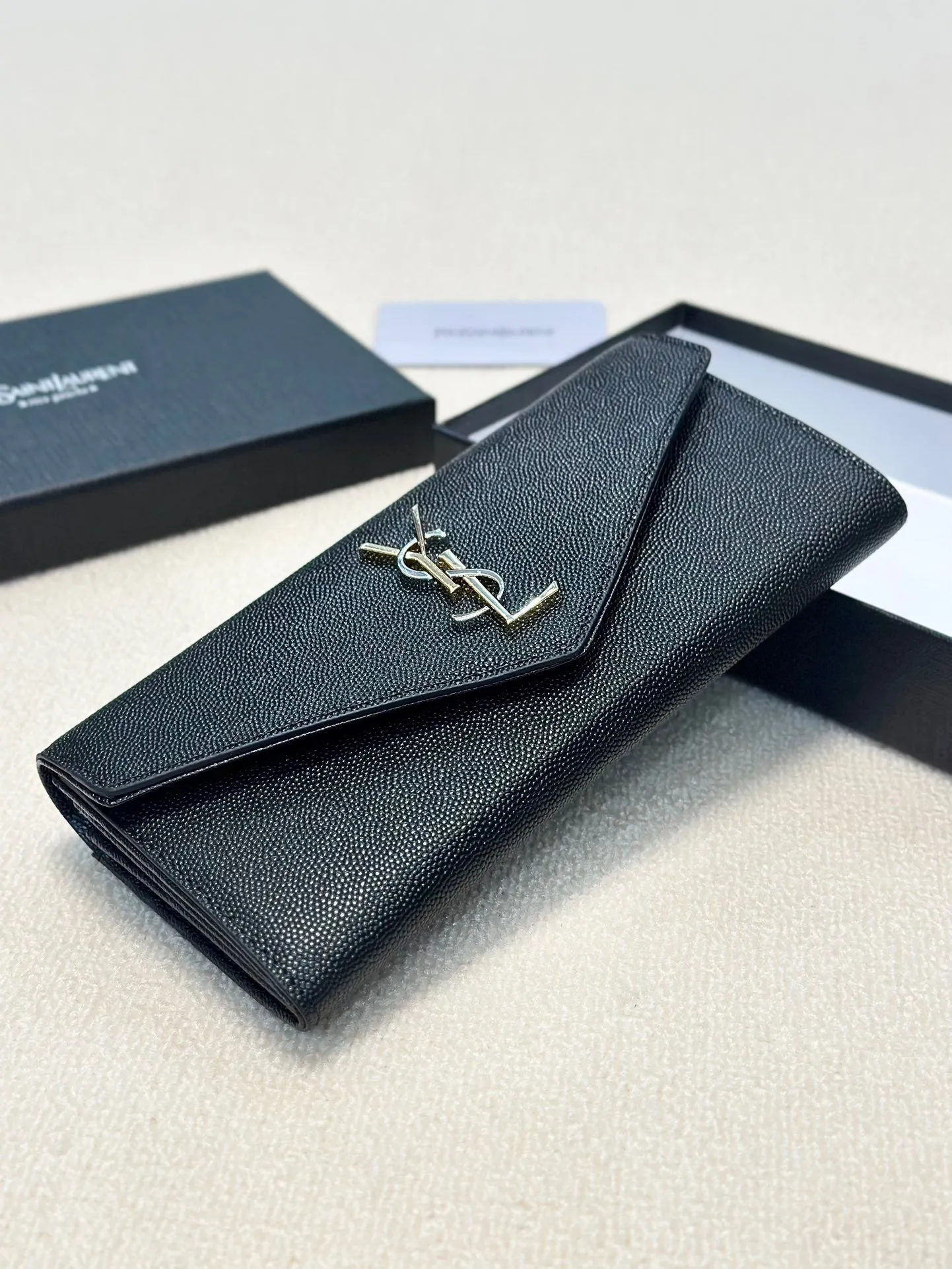 Black Embellished Leather Wallet