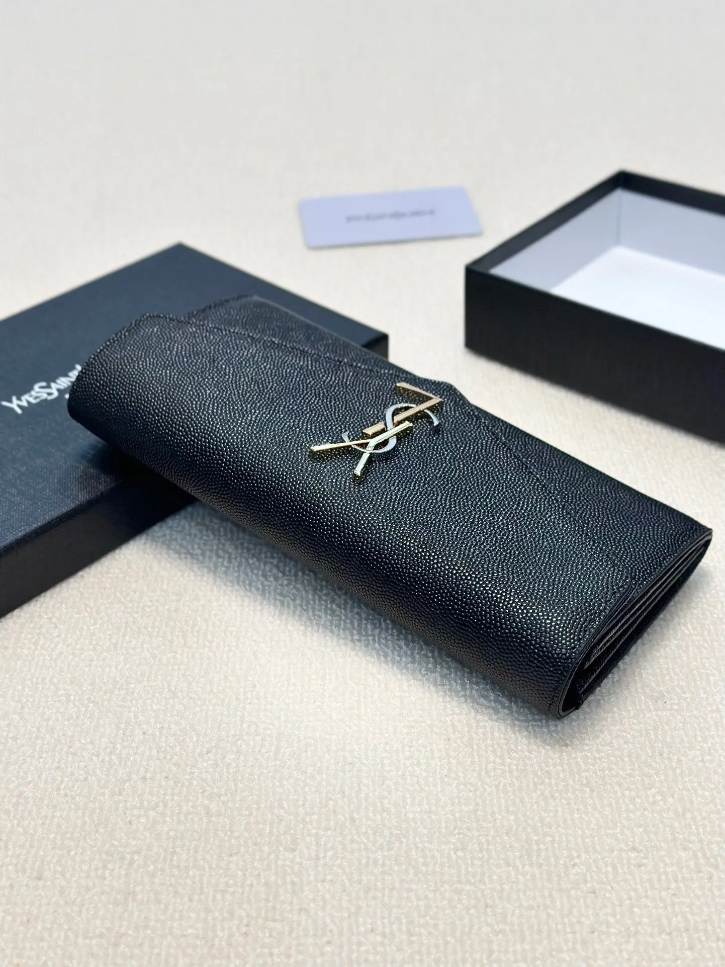 Black Embellished Leather Wallet