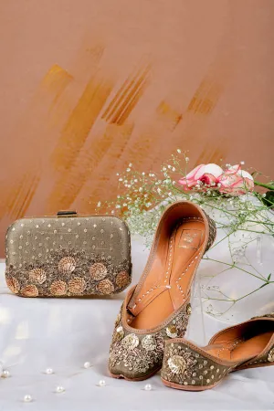Blossom Treasure Juttis & Handbag Combo