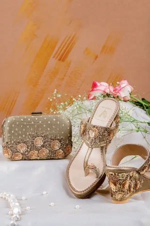 Blossom Treasure Wedges & Handbag Combo
