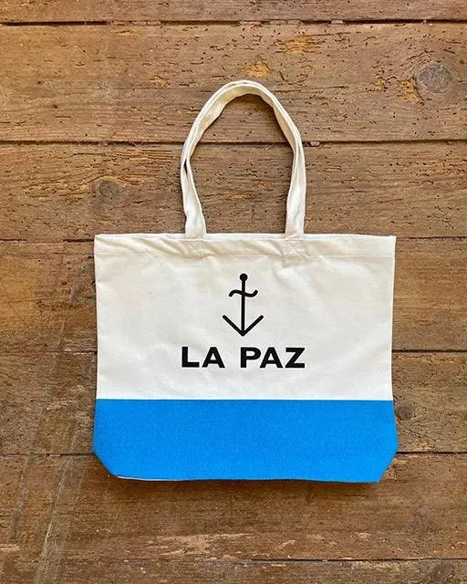 Bolso Tote Bag La Paz ecru blue