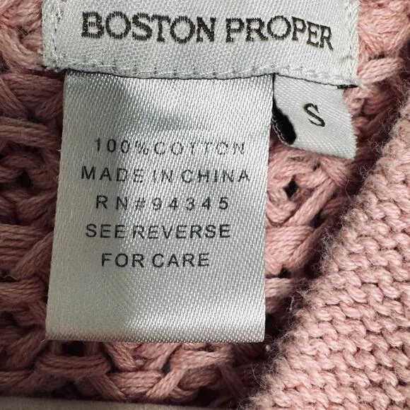 Boston Proper Blush Pink Sweater hoodie Size Small