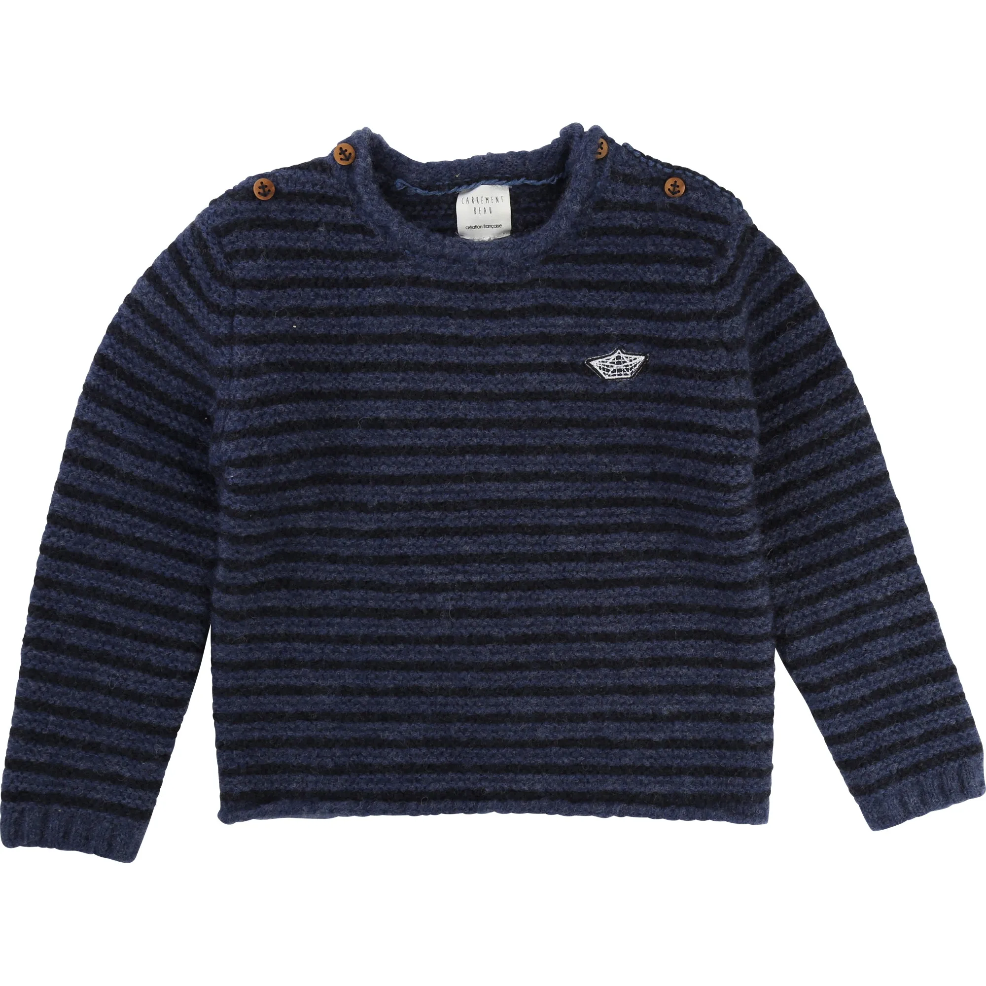 Boys Navy Wool Jumper
