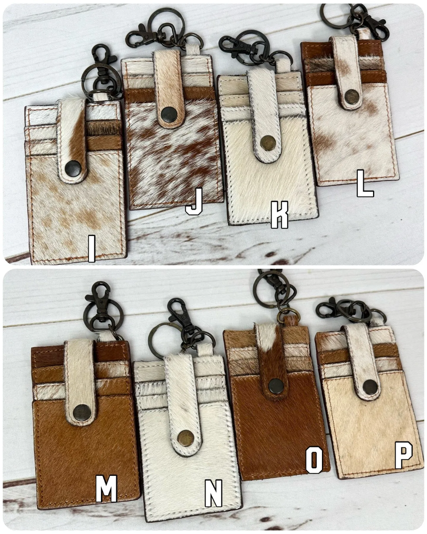 Brown Cowhide Keychain Card Holder