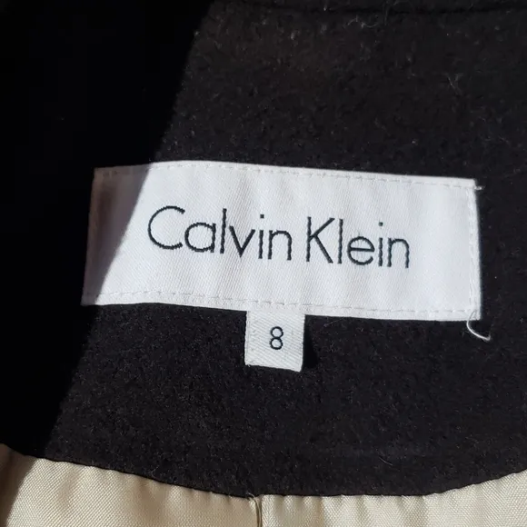 Calvin Klein Wool Blend Double Breasted Co…