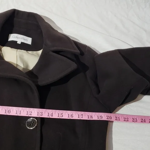 Calvin Klein Wool Blend Double Breasted Co…