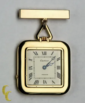 Cartier Gold Square Antique Pocket Watch, 29 Jewels Repeater w/ Original Pouch