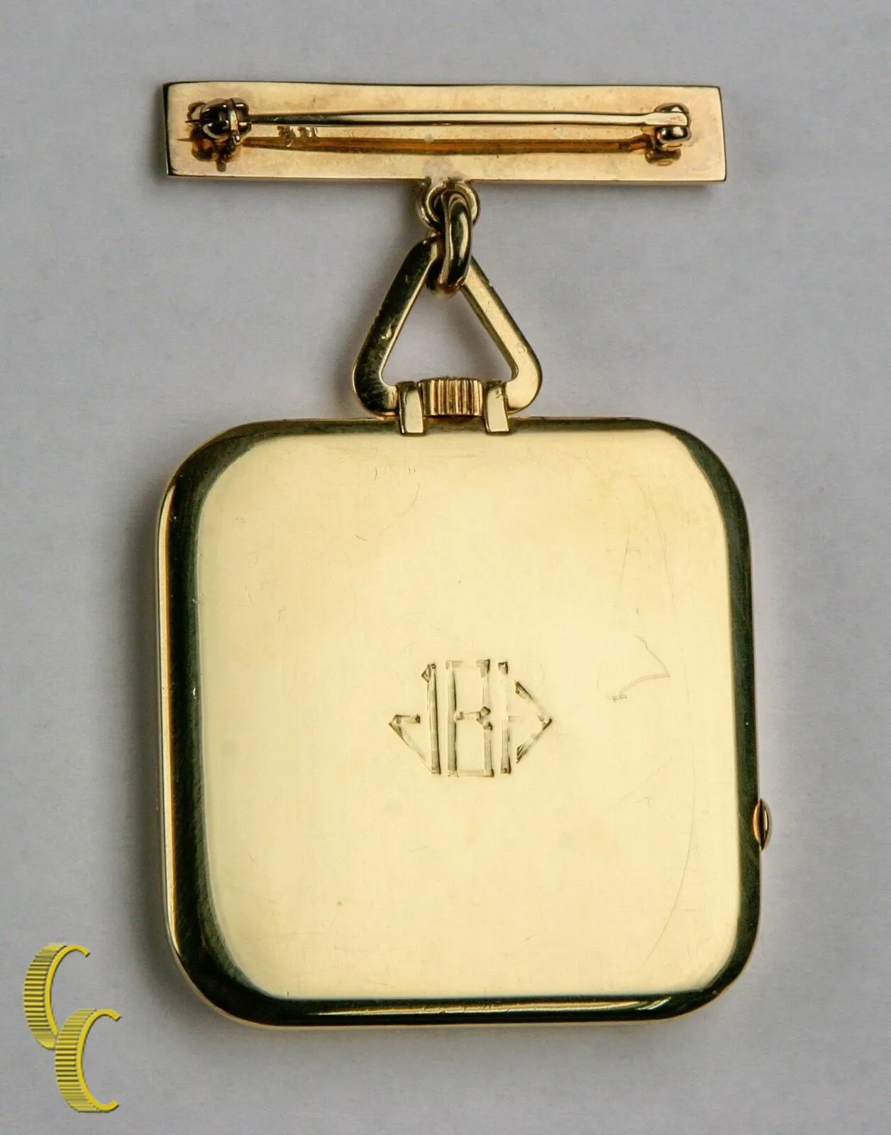 Cartier Gold Square Antique Pocket Watch, 29 Jewels Repeater w/ Original Pouch