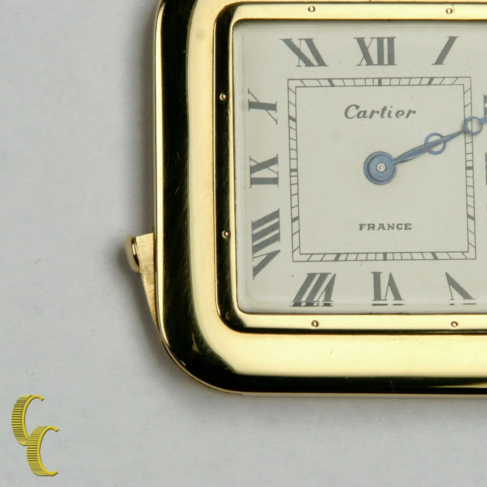 Cartier Gold Square Antique Pocket Watch, 29 Jewels Repeater w/ Original Pouch