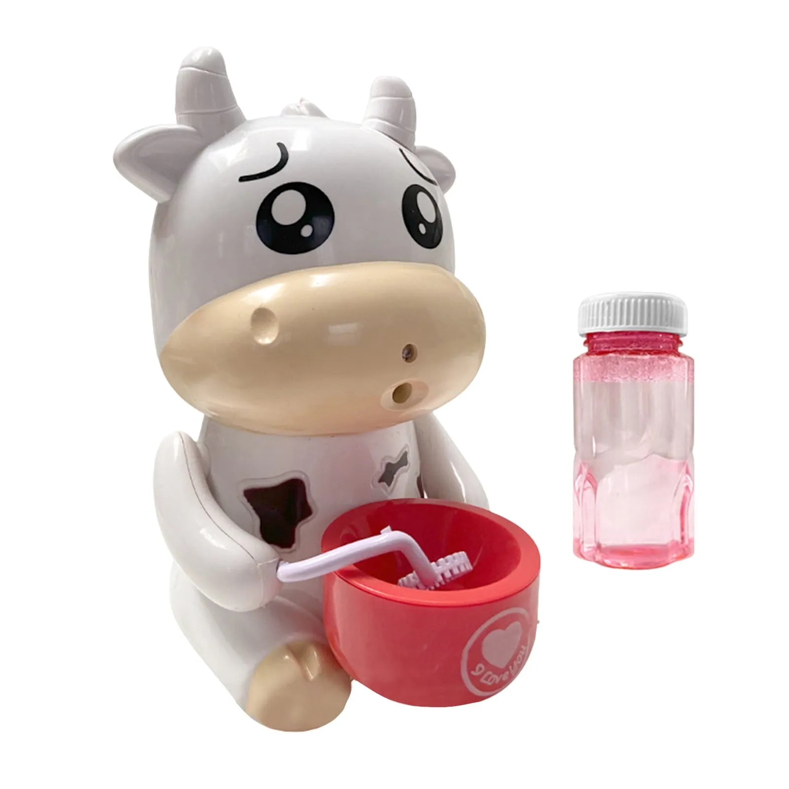 Cartoon Cow Bubble Machine – Cute Desktop Toy with 50ml Bubble Solution for Kids' Summer Fun