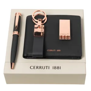 CERRUTI 1881 NPBKMW914N - Set Zoom (ballpoint pen, money clip, key ring & wallet)
