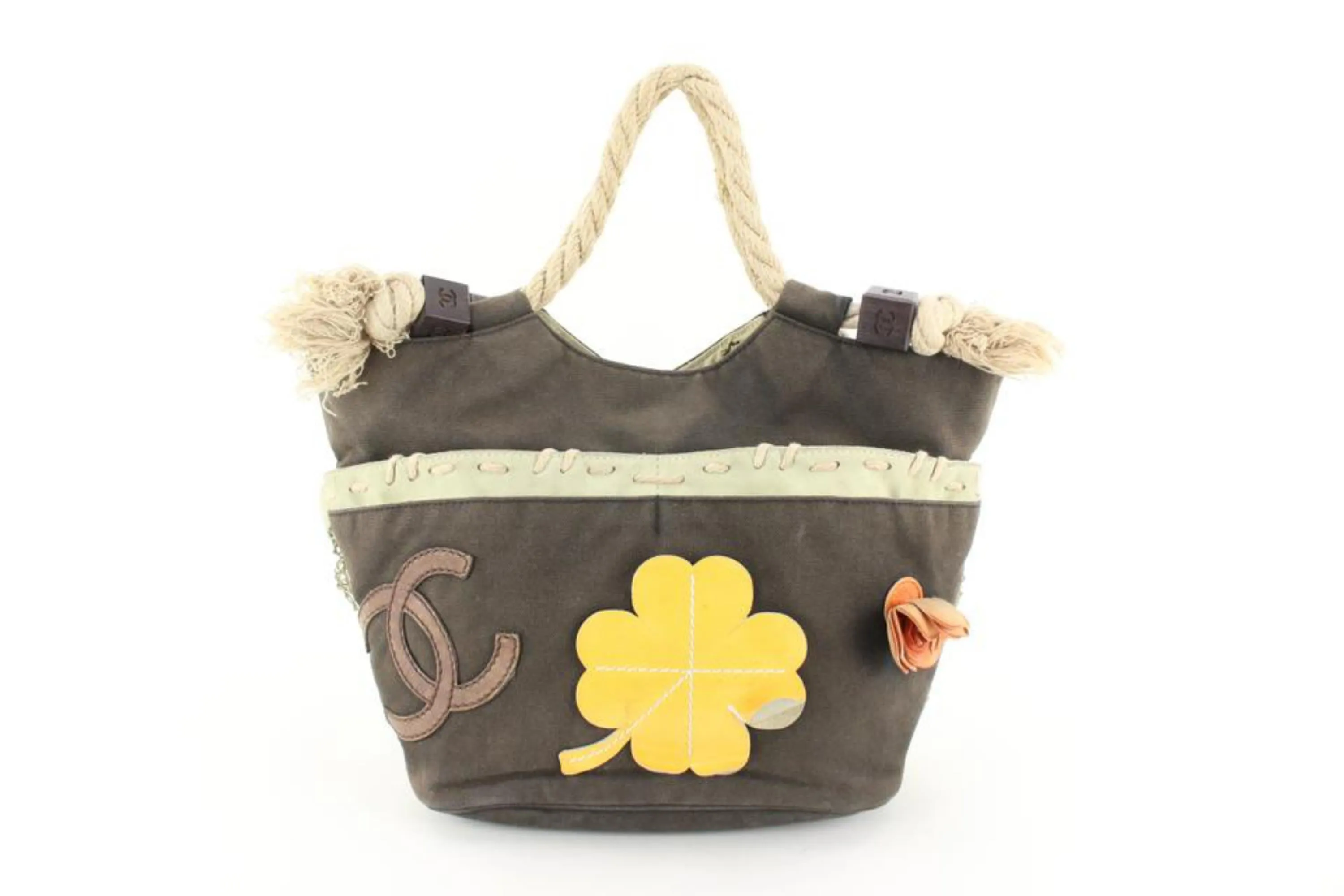 Chanel Clover Flower Rope Handle Fish Net Hand Bag Tote 10cc720s