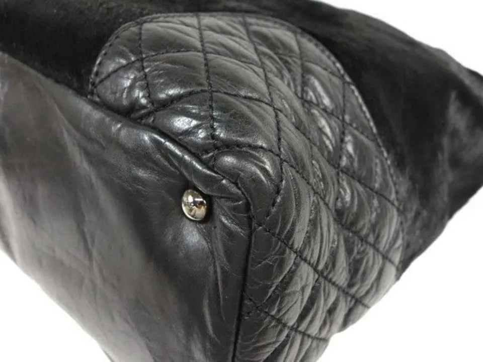 Chanel Quilted Lambskin Pony Hair Chain Tote 232104