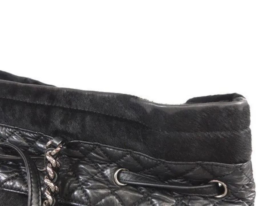 Chanel Quilted Lambskin Pony Hair Chain Tote 232104